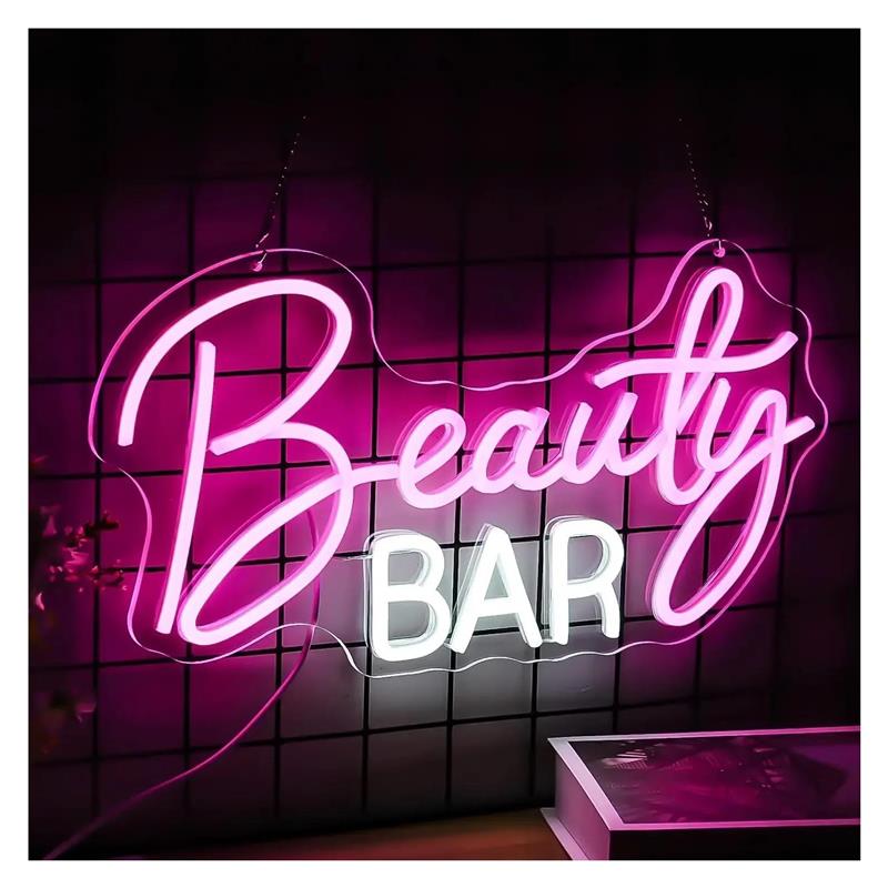 Beauty Makeup Wallpaper - Beauty Bar Neon Sign Dimbaar licht