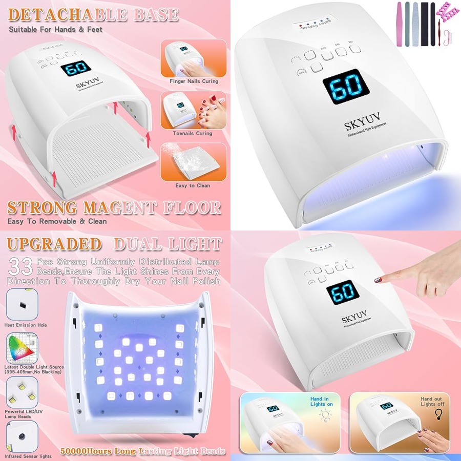 Uv Nail Lamp - Oplaadbare, sneller drogende UV LED nagellamp,