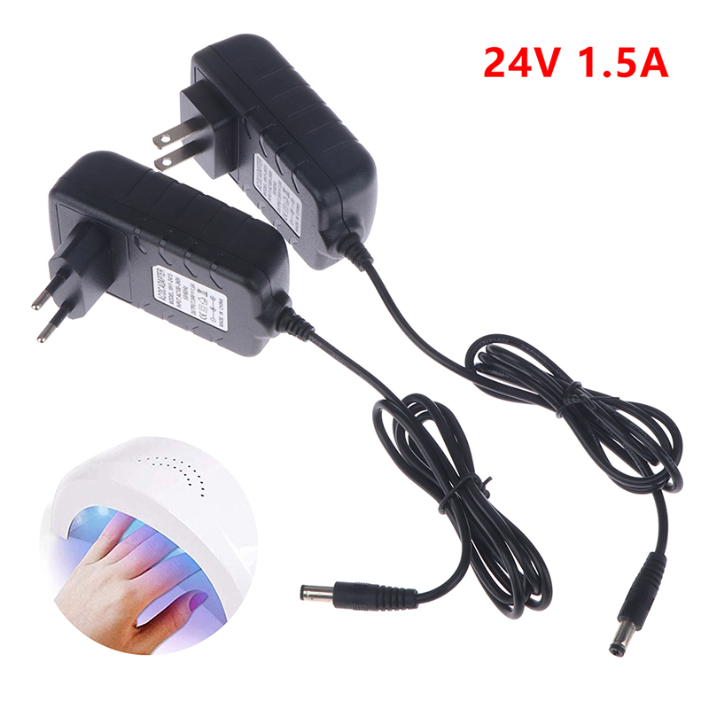 Uv Nail Lamp - 【24V 1.5A Voedingsadapter Oplader 36W EU-stekker