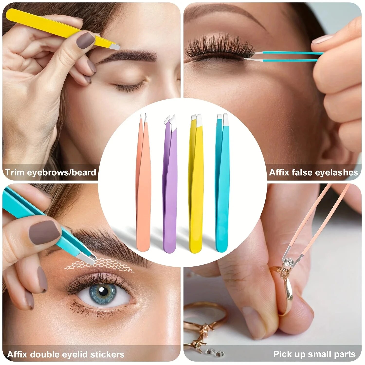 Beauty Makeup Remover - Kleurrijke wenkbrauwpincet Haarschoonheid Fijne haren Trekker