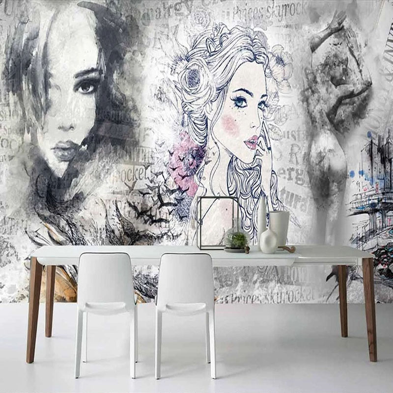 Beauty Makeup Wallpaper - Aangepaste 3D muurschildering retro mode schoonheid