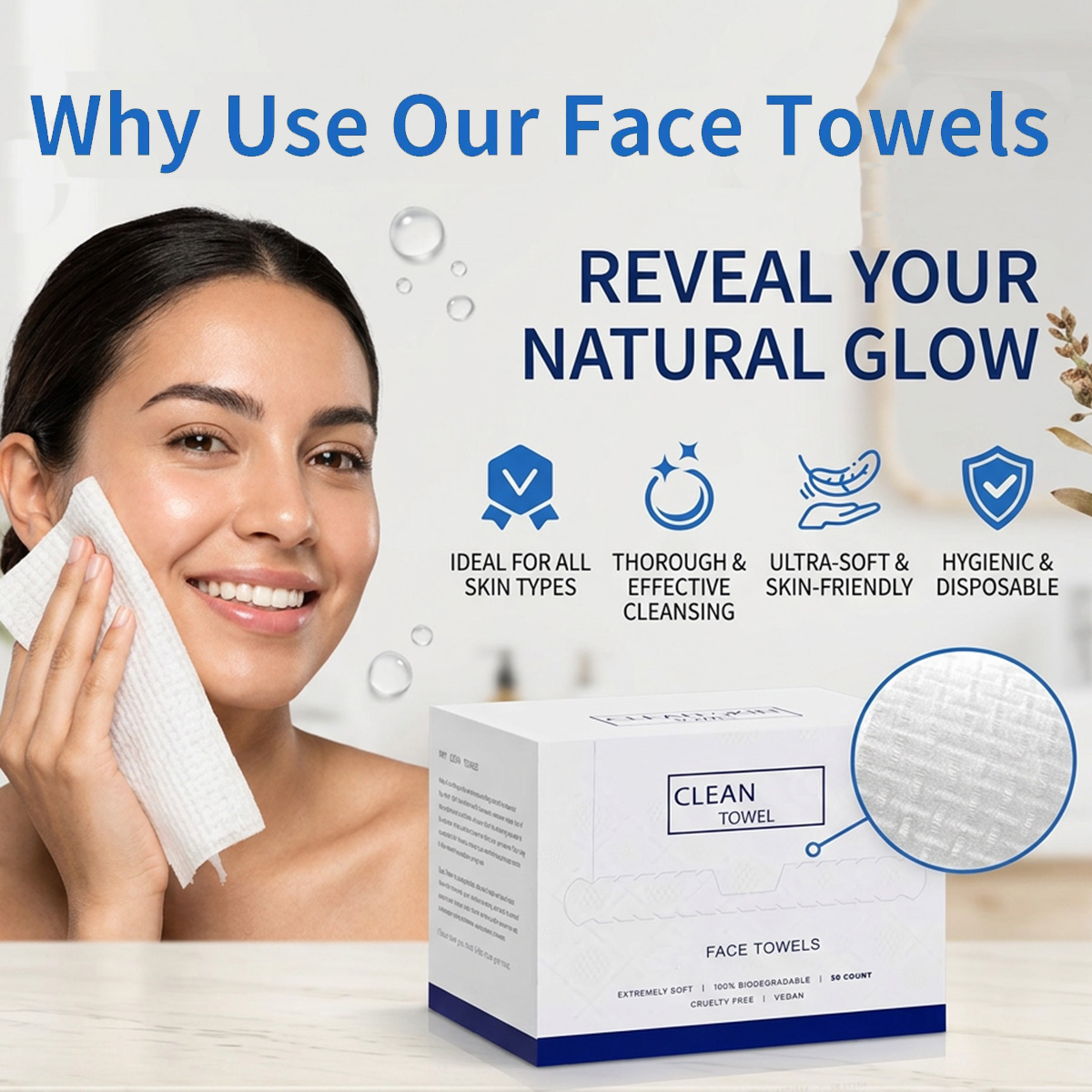 Beauty Makeup Remover - 50 stuks/doos Wegwerp gezichtsdoekjes Gezichtsreiniging Make-up