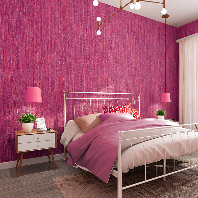 Beauty Makeup Wallpaper - Japans 3D Linnen Gestreept Behang Rood