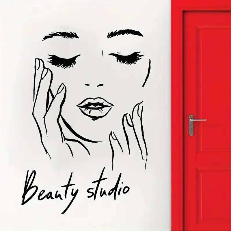 Beauty Makeup Wallpaper - Wanddecoratie met een vrouwelijk gezicht voor