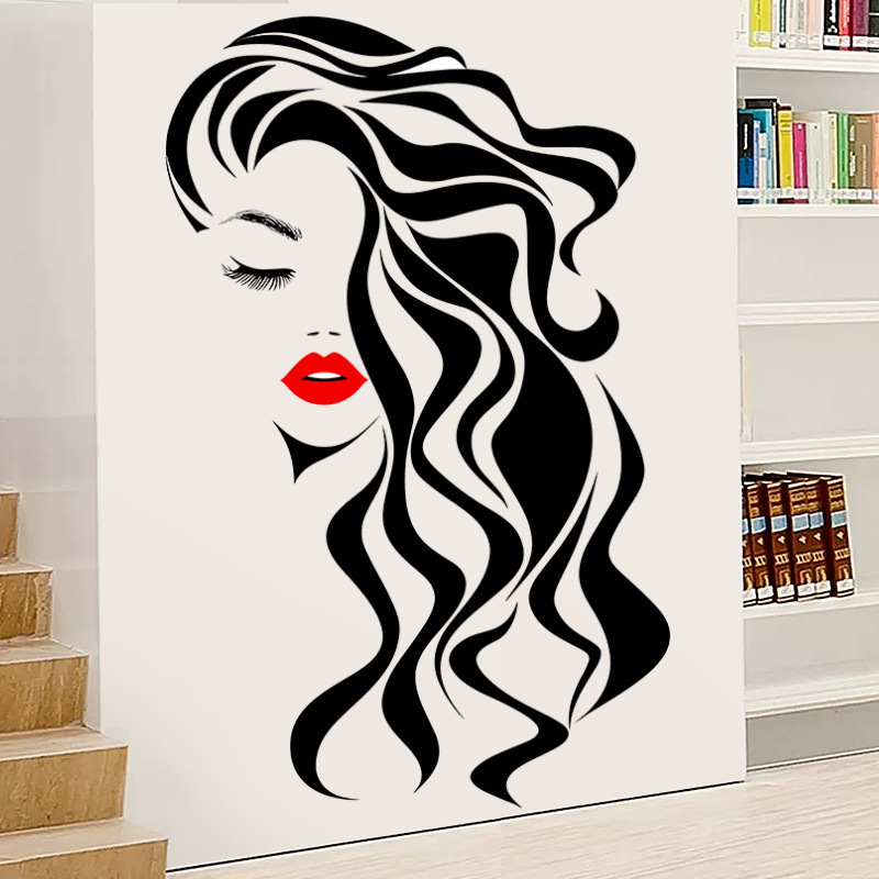Beauty Makeup Wallpaper - Mode Vrouwelijke Gezicht Muursticker Schoonheid Studio