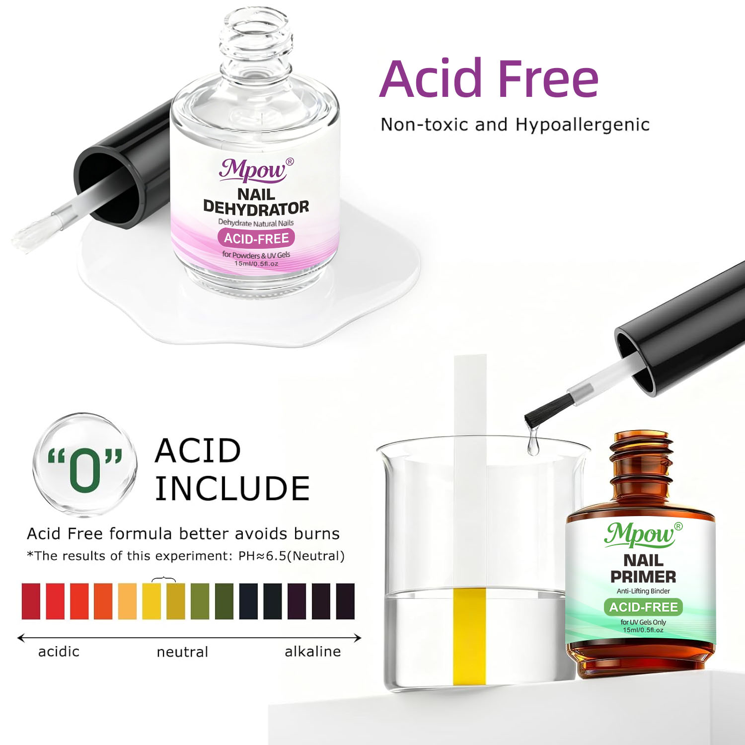 Mpow 1/2 stuks 15ml Nageldehyd - Nail Dehydrator Primer recensie en prijs